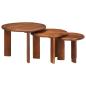 Preview: ARDEBO.de - Nesting-Couchtische 3 stk. Honigbraun Ø 54 x 40 cm