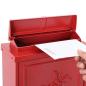 Preview: Wandmontierter Briefkasten Rot 29 x 13 x 41 cm Gussaluminium