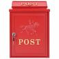 Preview: Wandmontierter Briefkasten Rot 29 x 13 x 41 cm Gussaluminium