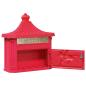 Preview: Wandmontierter Briefkasten mit Speicher Rot 40,5 x 15,5 x 44 cm