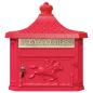 Preview: Wandmontierter Briefkasten mit Speicher Rot 40,5 x 15,5 x 44 cm