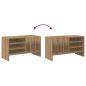 Preview: Schallplattenschrank mit Regal Artisan-Eiche 78,5 x 35 x 45 cm