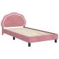 Preview: Kinderbettgestell mit Kopfteil Rosa 90 x 190 cm Samt
