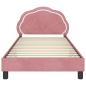 Preview: Kinderbettgestell mit Kopfteil Rosa 90 x 190 cm Samt