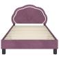 Preview: Kinderbettgestell mit Kopfteil Lila 90 x 190 cm Samt