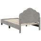 Preview: Kinderbettgestell mit Kopfteil Hellgrau 80 x 160 cm Samt