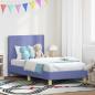 Preview: ARDEBO.de - Kinderbettgestell mit Kopfteil Jeans blau 80 x 160 cm Stoff