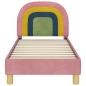 Preview: Kinderbettgestell mit Kopfteil Rosa 70 x 140 cm Samt