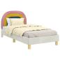 Preview: Kinderbettgestell mit Kopfteil Creme 80 x 160 cm Samt
