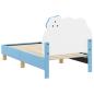 Preview: Kinderbettgestell mit Kopfteil mit Kopfteil Blau 70 x 140 cm PU