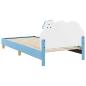 Preview: Kinderbettgestell mit Kopfteil Blau 90 x 200 cm PU