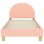 Preview: Kinderbettgestell mit Kopfteil Rosa 80 x 160 cm Schafstoff