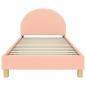 Preview: Kinderbettgestell mit Kopfteil Rosa 90 x 190 cm Schafstoff