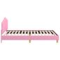 Preview: Kinderbettgestell mit Kopfteil Rosa 90 x 190 cm Stoff