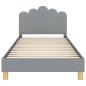 Preview: Kinderbettgestell mit Kopfteil Hellgrau 90 x 200 cm Stoff