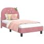 Preview: Kinderbettgestell mit Kopfteil Rosa 80 x 160 cm Samt
