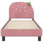 Preview: Kinderbettgestell mit Kopfteil Rosa 80 x 160 cm Samt