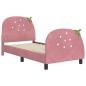 Preview: Kinderbettgestell mit Kopfteil Rosa 80 x 160 cm Samt