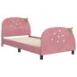 Preview: Kinderbettgestell mit Kopfteil Rosa 80 x 200 cm Samt