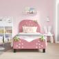 Preview: Kinderbettgestell mit Kopfteil Rosa 80 x 160 cm Samt