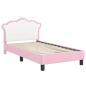 Preview: Kinderbettgestell mit Kopfteil mit Kopfteil Rosa 80 x 160 cm PU