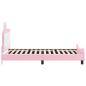 Preview: Kinderbettgestell mit Kopfteil mit Kopfteil Rosa 90 x 200 cm PU