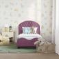 Preview: Kinderbettgestell mit Kopfteil Lila 70 x 140 cm Samt