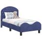 Preview: Kinderbettgestell mit Kopfteil Polizeiblau 70 x 140 cm Samt