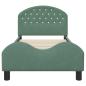 Preview: ARDEBO.de - Kinderbettgestell mit Kopfteil Meergrün 80 x 160 cm Samt