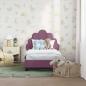 Preview: Kinderbettgestell mit Kopfteil Lila 70 x 140 cm Samt