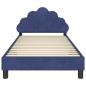 Preview: Kinderbettgestell mit Kopfteil Polizeiblau 80 x 200 cm Samt