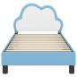 Preview: Kinderbettgestell mit Kopfteil mit Kopfteil Blau 80 x 160 cm PU