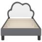 Preview: Kinderbettgestell mit Kopfteil Hellgrau 80 x 160 cm PU