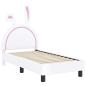 Preview: Kinderbettgestell mit Kopfteil mit Kopfteil Weiß 70 x 140 cm PU