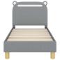 Preview: Kinderbettgestell mit Kopfteil Hellgrau 70 x 140 cm Stoff