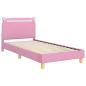 Preview: Kinderbettgestell mit Kopfteil Rosa 90 x 190 cm Stoff