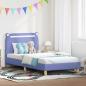 Preview: ARDEBO.de - Kinderbettgestell mit Kopfteil Jeans blau 90 x 190 cm Stoff