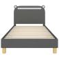 Preview: Kinderbettgestell mit Kopfteil Dunkelgrau 90 x 200 cm Stoff