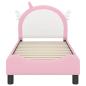 Preview: Kinderbettgestell mit Kopfteil mit Kopfteil Rosa 70 x 140 cm PU