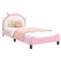 Preview: ARDEBO.de - Kinderbettgestell mit Kopfteil mit Kopfteil Rosa 80 x 200 cm PU