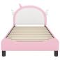 Preview: Kinderbettgestell mit Kopfteil mit Kopfteil Rosa 90 x 200 cm PU