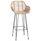 Preview: Barstuhl 2 pcs Natur 55 x 52 x 92 cm Rattan und Eisen