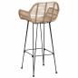Preview: Barstuhl 2 pcs Natur 55 x 52 x 92 cm Rattan und Eisen