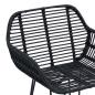 Preview: Barstuhl 2 pcs Schwarz 55 x 52 x 92 cm Rattan und Eisen