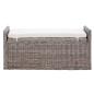 Preview: Sitzbank mit Stauraum mit Kissen Grau 110 x 40 x 50 cm Rattan