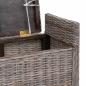 Preview: Sitzbank mit Stauraum mit Kissen Grau 110 x 40 x 50 cm Rattan