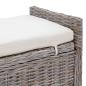 Preview: Sitzbank mit Stauraum mit Kissen Grau 110 x 40 x 50 cm Rattan