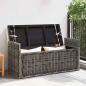 Preview: Sitzbank mit Stauraum Schwarz gewaschen 110 x 40 x 50 cm Rattan