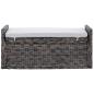 Preview: Sitzbank mit Stauraum Schwarz gewaschen 110 x 40 x 50 cm Rattan