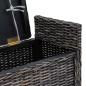 Preview: Sitzbank mit Stauraum Schwarz gewaschen 110 x 40 x 50 cm Rattan
